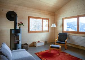 Posezení v ubytování Labbrunnu OG in den Walliser Alpen