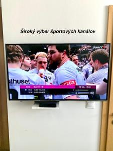 A television and/or entertainment centre at Pohoda Ubytovanie Stupava