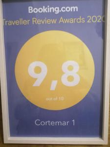Certifikát, hodnocení, plakát nebo jiný dokument vystavený v ubytování Cortemar 1