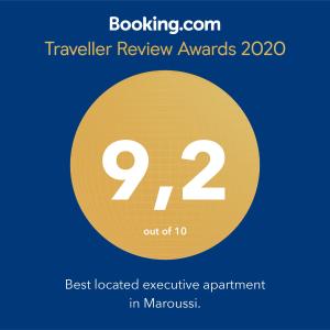 Certifikát, ocenenie alebo iný dokument vystavený v ubytovaní Best located executive apartment in Maroussi.