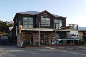 a building with an ice cream cone on top of it at Port Central No 3 in Port Campbell