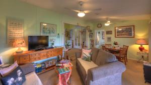 a living room with a couch and a tv at Andavine House - Bed & Breakfast in Grafton