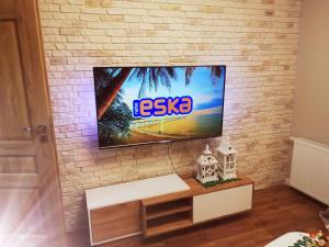Televízia a/alebo spoločenská miestnosť v ubytovaní Apartamenty przy Gimnazjalnej