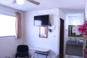 TV a/nebo společenská místnost v ubytování Hotel Plaza Aleman