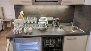 Kuchnia lub aneks kuchenny w obiekcie 214 Salzburg, Studio Apartment, 30m2, 2-4 Personen