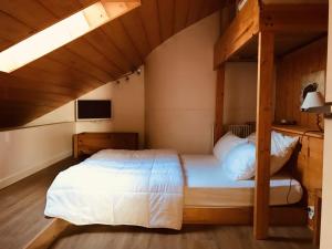 a bedroom with a bunk bed in a attic at Boost Your Immo Les Deux Alpes 185 in Les Deux Alpes