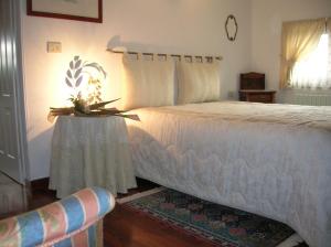 Un dormitorio con una cama grande y una mesa. en B&B Anna, en Moncalieri 38 fotos más