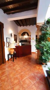 a living room with a table and a plant at Coso Viejo in Antequera