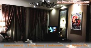 Televízia a/alebo spoločenská miestnosť v ubytovaní Art Apartments