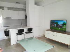A television and/or entertainment centre at Apartamentos Cachón