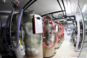 a row of tanks in a food truck at Roof of Africa Hotel in Windhoek