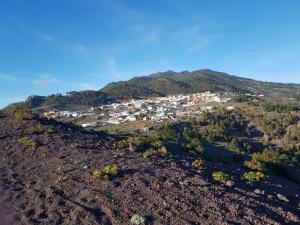 an aerial view of a town on a mountain at Casa Lela I in Fuencaliente de la Palma
