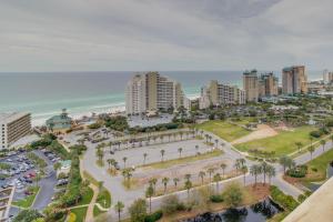 an aerial view of a city with a park at Luau Condos in Destin