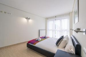 a bedroom with a large bed and a window at Balea 5 - Local Rentss in Orio