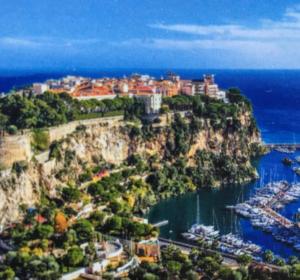 a city on top of a mountain next to the water at ZenGarden Pool,3bedrooms,lit bébé Beach800m,box&wifi in Antibes