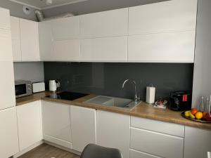 Kuchyňa alebo kuchynka v ubytovaní Apartamenty Leśna 1