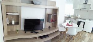 Kuchyň nebo kuchyňský kout v ubytování Apartman Gušt