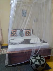 - une chambre avec un lit à baldaquin dans l'établissement Dream view, à Ella