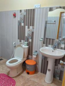 La salle de bains est pourvue de toilettes et d'un lavabo. dans l'établissement Dream view, à Ella
