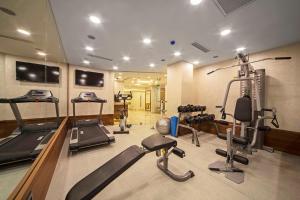 a gym with several exercise equipment in a room at Dosso Dossi Hotels Old City in Istanbul