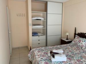 - une chambre avec un lit et un placard dans l'établissement Departamento Tucuman Lavalle 1, à San Miguel de Tucumán