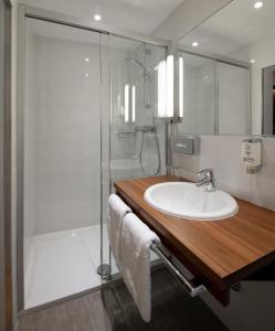Koupelna v ubytování Posthotel Kolberbräu