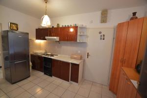 a kitchen with a refrigerator and a counter top at Maja in Kornić +7 photos