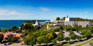 an aerial view of a city with the ocean at Hotel Istra Plava Laguna in Poreč