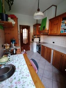 a kitchen with a sink and a counter top at Locazione turistica VENTO del NORD in Tirano