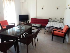 A seating area at Dimitrios Apartments
