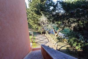 a view of a stairway with a tree and a fence at Agriturismo Pimpinnacolo in Porto Ercole