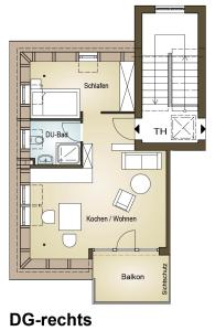 a floor plan of a house at südausgerichtetes Apartment SüdWest Kleinmachnow in Kleinmachnow