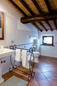 a bathroom with a toilet and a sink at Villa Chiccheio Rooms in Montepulciano
