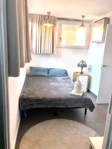 1 dormitorio pequeño con 1 cama en una habitación en Hab Doble Bano Privado Piso Compartido Ciudad Artes Ciencia, en Valencia