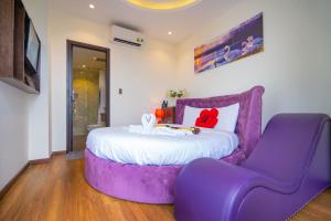 Postelja oz. postelje v sobi nastanitve Hoang Trinh Hotel