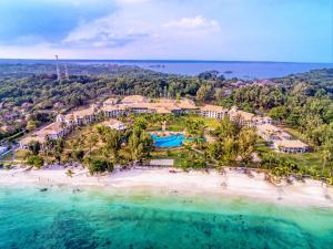 an aerial view of a resort on a beach at Nirwana Resort Hotel in Lagoi