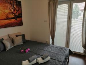 Postel nebo postele na pokoji v ubytování Apartmány U Stříbrných