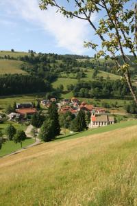 una pequeña ciudad en medio de un campo verde en Gästehaus Sonnhalde, en Wieden