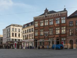 a group of buildings on a city street at Saint Pauls Lodge in Antwerp