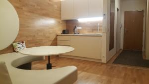 Kuchyň nebo kuchyňský kout v ubytování Apartman Medvědín 306
