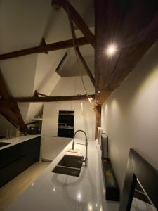 Kuchyň nebo kuchyňský kout v ubytování Burgstraat 17 Apartment in Exclusive Patrician House in Medieval Ghent