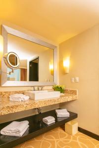a bathroom with a sink and a large mirror at Hotel Marquis Reforma in Mexico City
