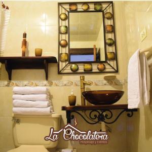 A bathroom at Cabaña la Chocolatera