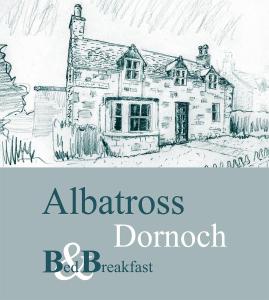 多諾赫的住宿－Albatross B&B Dornoch，一座房子的画,上面写着雪花