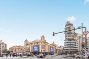 Nespecifikovaný výhled na destinaci Madrid nebo výhled na město při pohledu z apartmánu