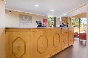 a reception desk in a waiting area of a hospital at Econo Lodge in Hendersonville