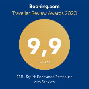 um panfleto para prémios de revisão de viagens com um círculo amarelo em Luxury Penthouse with Sea View - New Sanification Protocol em Pescara