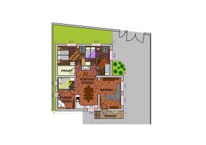 a floor plan of a house with at Fazekasház in Nagykáta