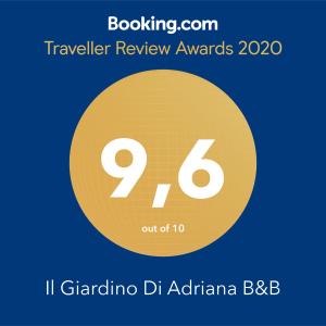 um círculo amarelo com o número dentro dele em Il Giardino Di Adriana B&B em Terracina