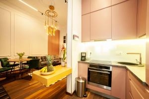 Kuchyň nebo kuchyňský kout v ubytování Matei Corvin Apartment
